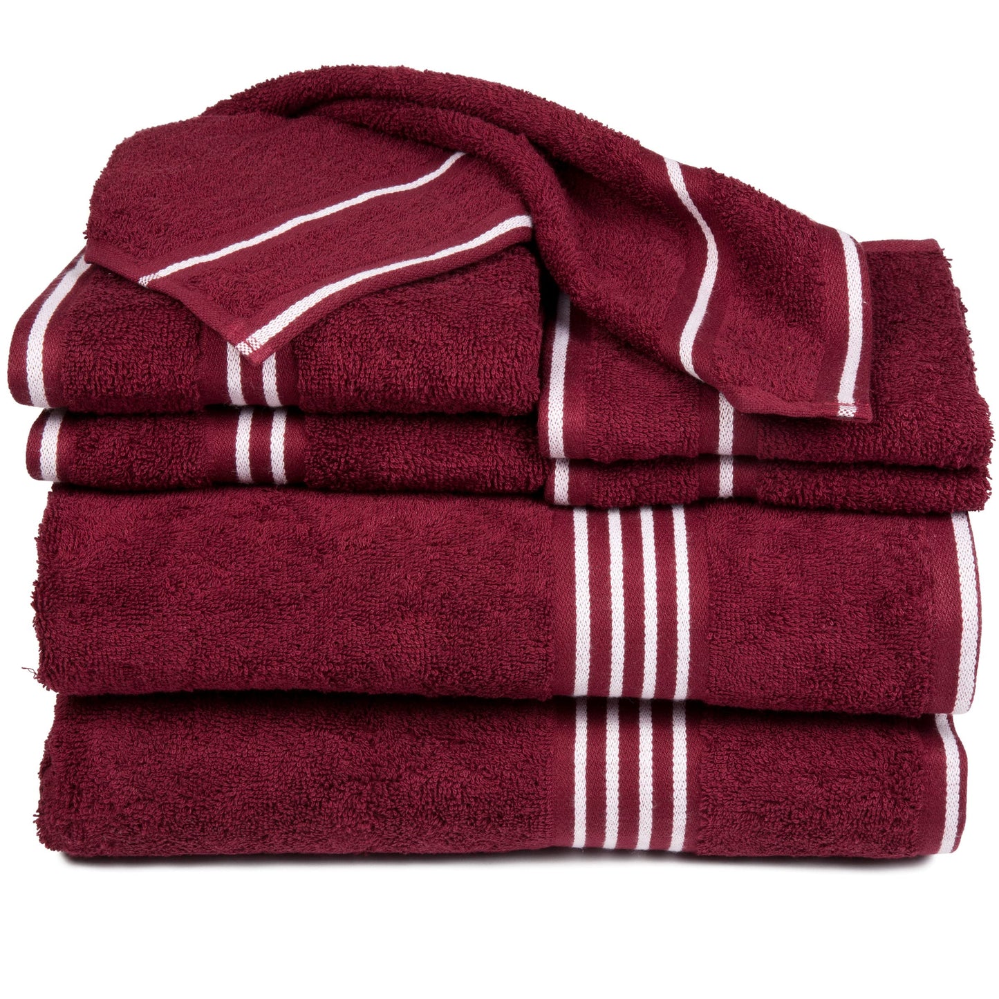Lavish Home 8PC Bathroom Towels Set - 575GSM 100% Cotton Bathroom Essentials with 2 Bath Towels, 2 Hand Cloths, 2 Wash Cloths, and 2 Fingertip Fabric…