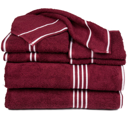 Lavish Home 8PC Bathroom Towels Set - 575GSM 100% Cotton Bathroom Essentials with 2 Bath Towels, 2 Hand Cloths, 2 Wash Cloths, and 2 Fingertip Fabric…