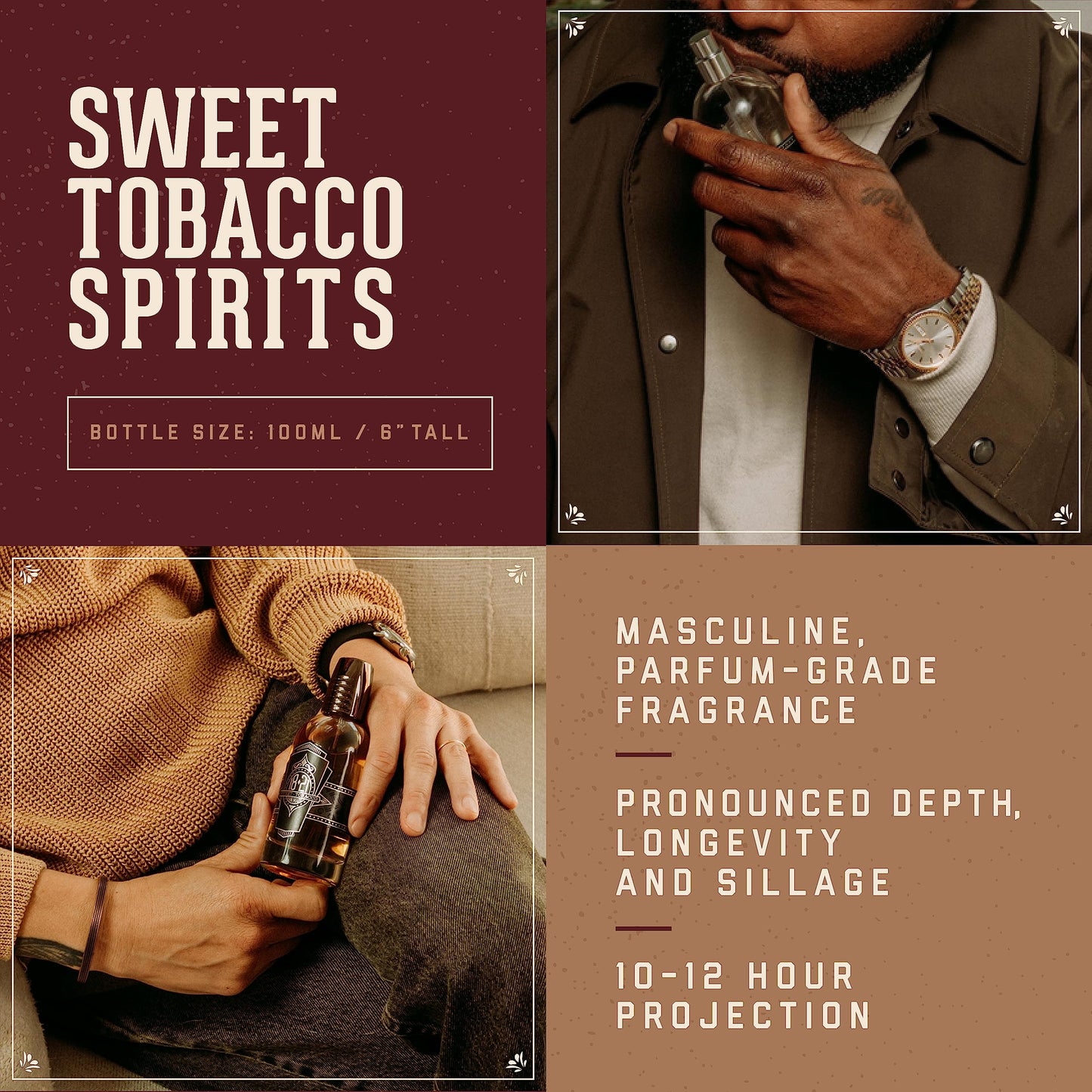 18.21 Man Made Men’s Cologne, Sweet Tobacco Fragrance, 3.4 Fl. Oz - Long-Lasting Eau De Parfum for Men, Sweet Scent with Woodsy Undertones - Eau De