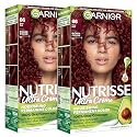 Garnier Nutrisse Ultra Crème Hair Color, Permanent Hair Dye with 100% Gray Coverage, Vegan & Cruelty-Free, 66 True Red (Pomegranate), 2 Count