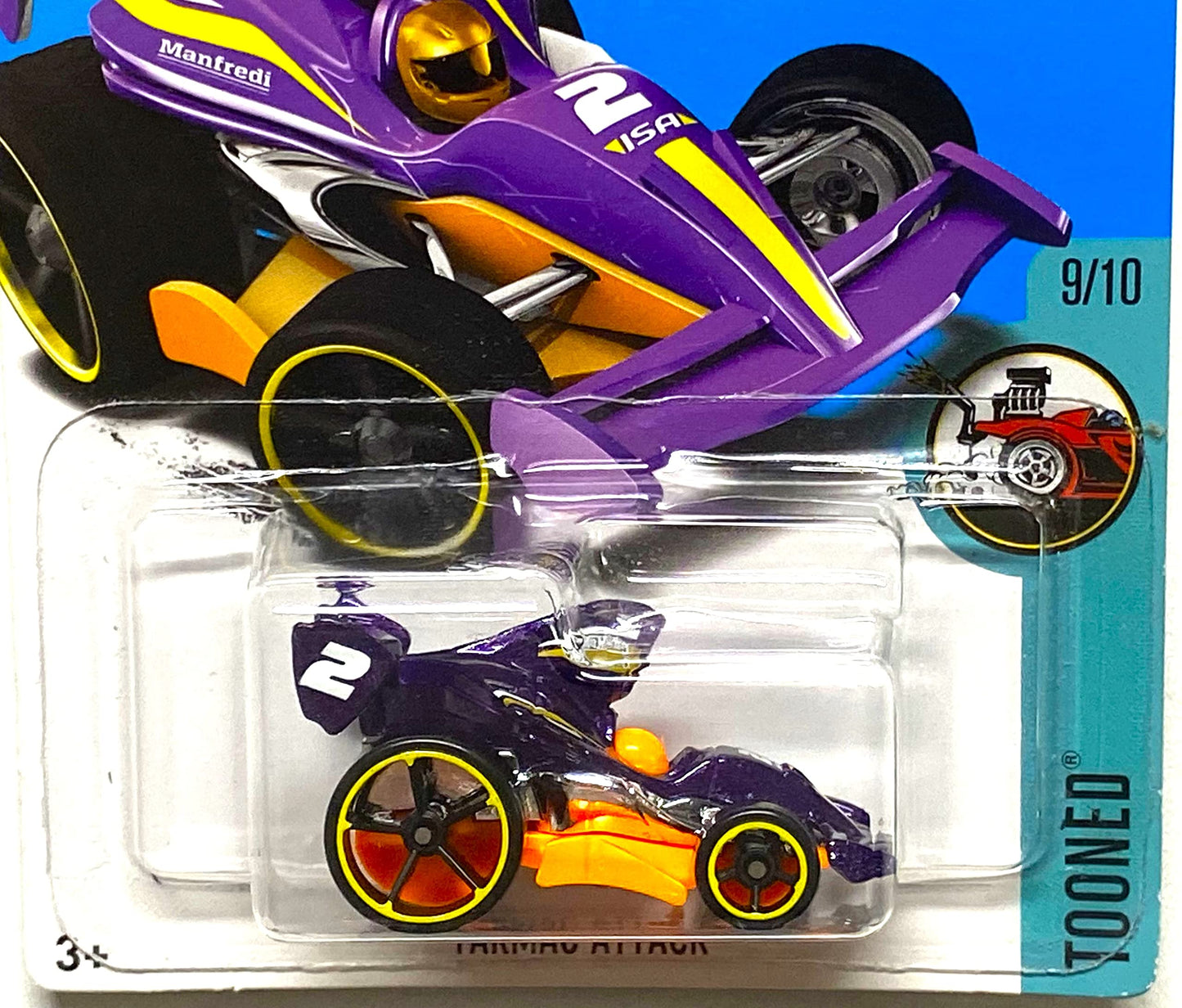 Hot Wheels, 2017 Tooned, Tarmac Attack Mini Car [Purple] 29/365