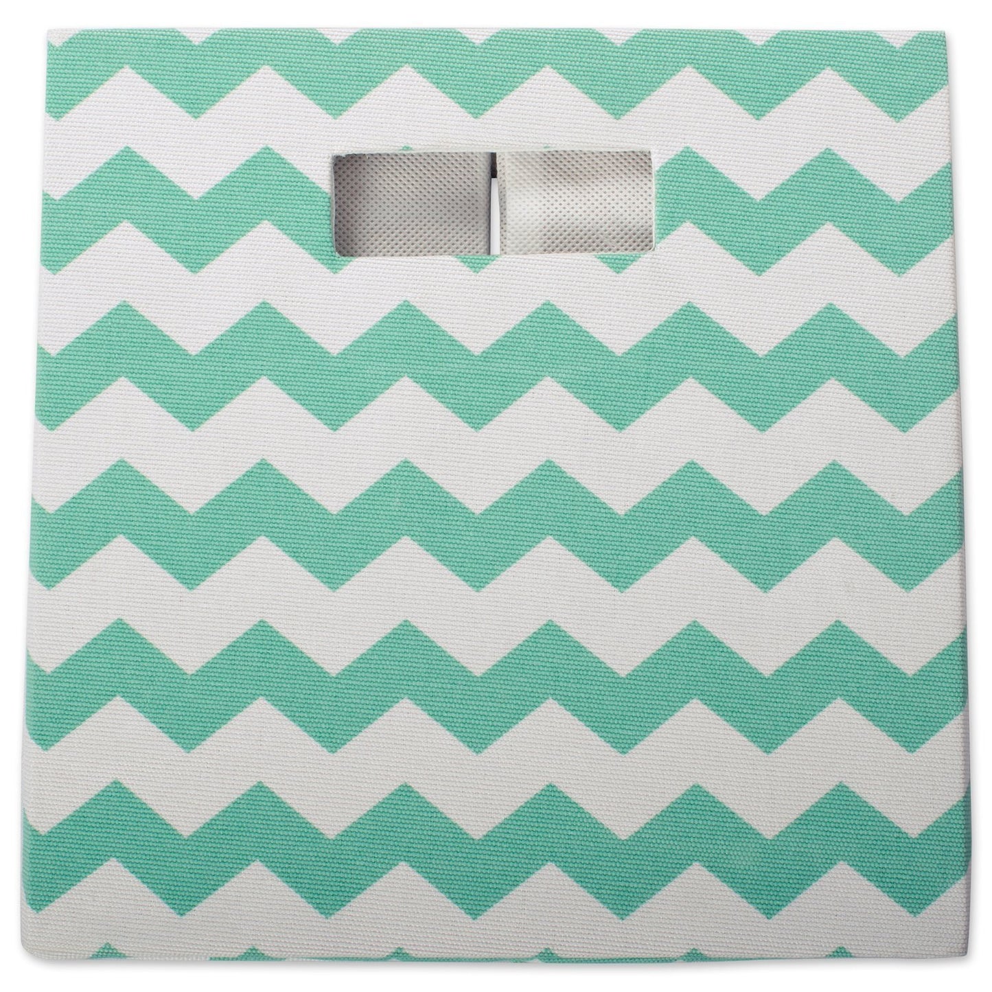 DII Collapsible Polyester Storage Cube, Chevron, Aqua, Large