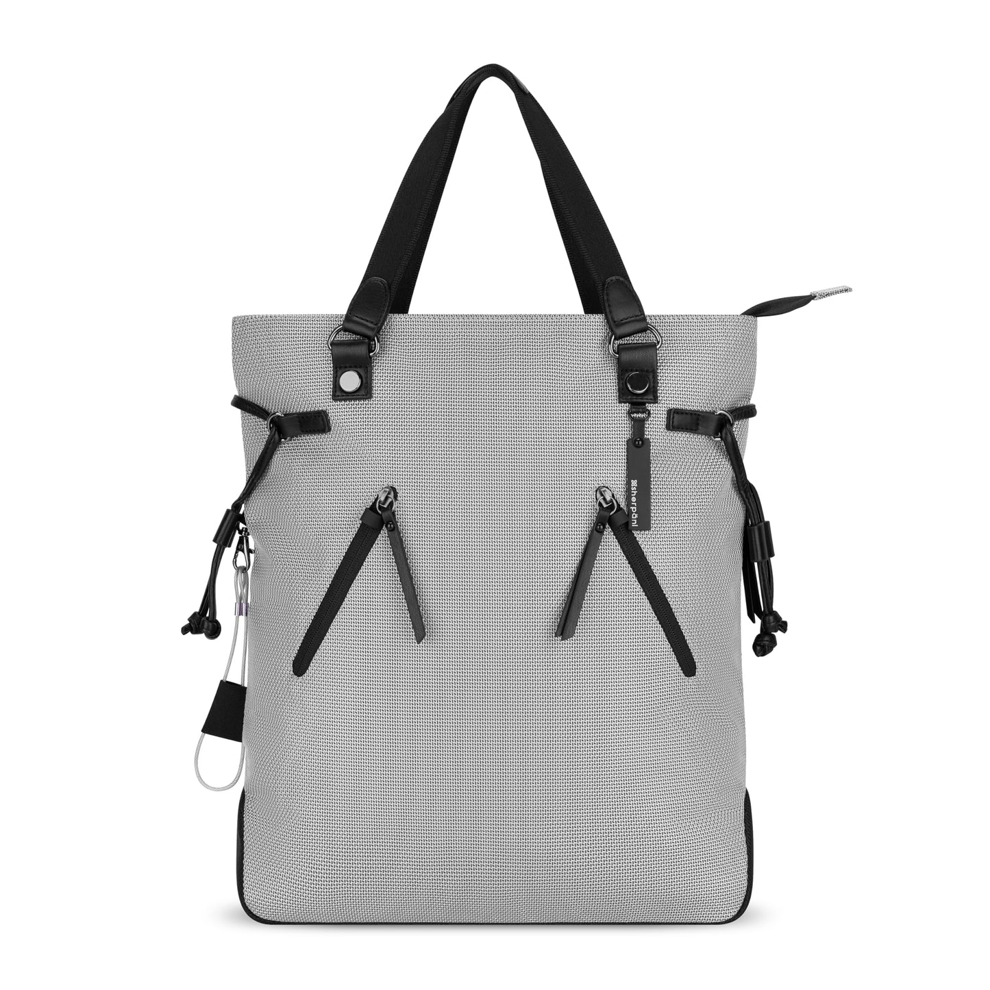 Sherpani Tempest, Anti Theft Convertible Backpack Tote, 14L Travel Backpack, Travel Gifts for Women, Handbags, RFID Protection, Metal Hardware, Fits 15” Laptop (No Sleeve) (Sterling)