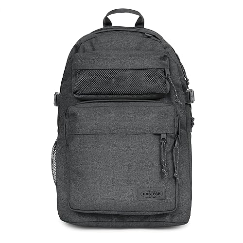 EASTPAK Double Pro - 32L Performance Backpack with 16" Laptop Sleeve, Dual Compartments, Security Pocket, Bottle Holder & Organizer, Black Denim