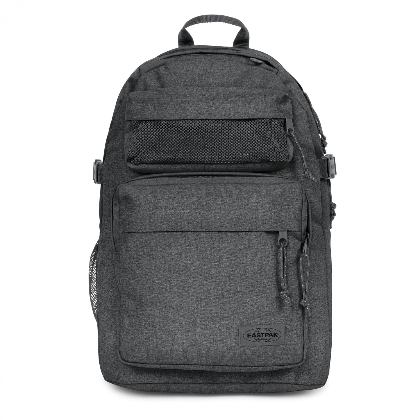 EASTPAK Double Pro - 32L Performance Backpack with 16" Laptop Sleeve, Dual Compartments, Security Pocket, Bottle Holder & Organizer, Black Denim