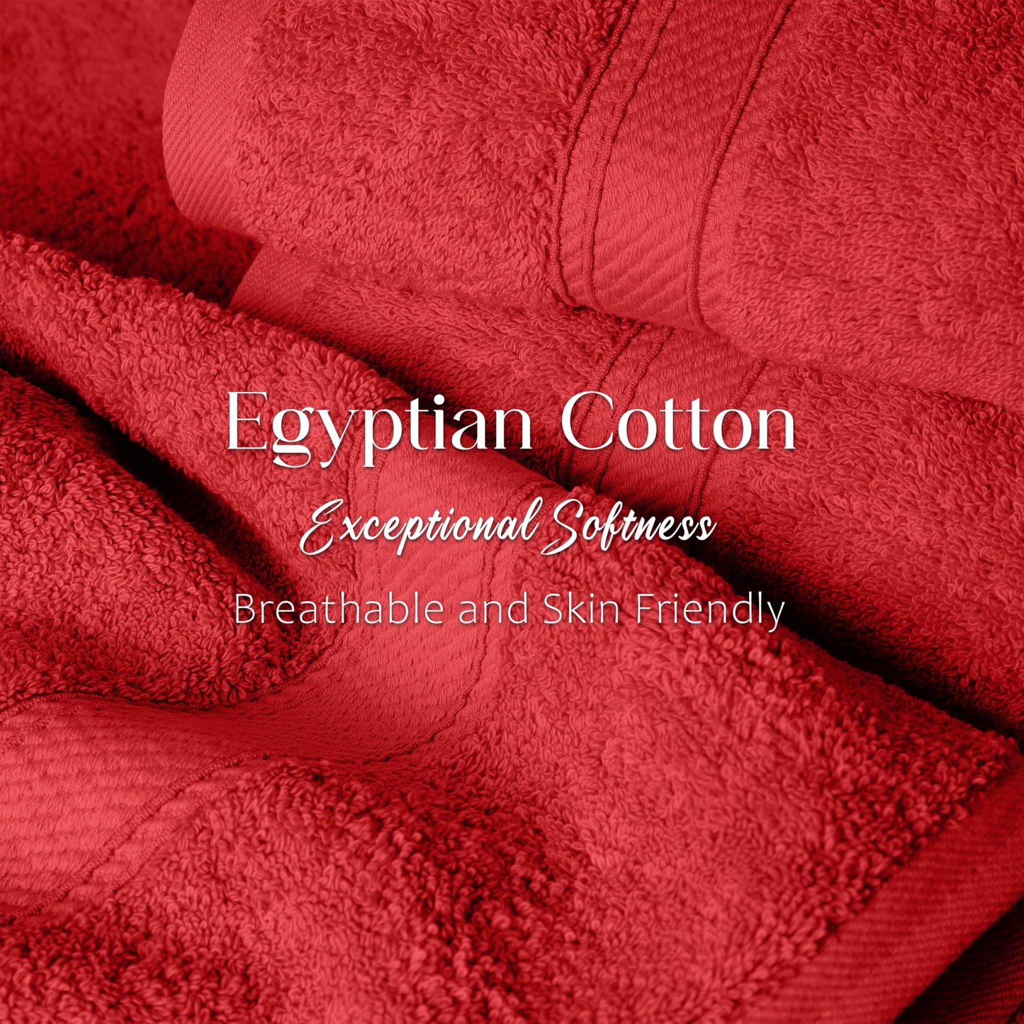 Superior Egyptian Cotton Pile 6 Piece Towel Set, Includes 2 Bath, 2 Hand, 2 Face Towels/Washcloths, Ultra Soft Luxury Towels, Thick Plush Essentials…