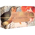The English Soap Company Anniversary Wrapped Bar, Exfoliating Shea Butter Soap, Exfoliating Soap Bar for Body, Gardeners Pink Grapefruit Scent 0.42