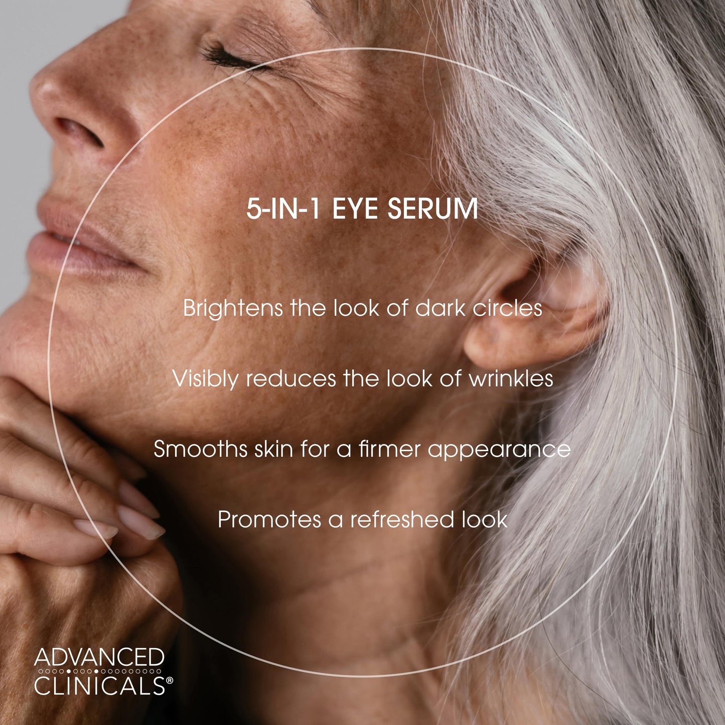 Advanced Clinicals 5-in-1 Eye Serum | Multi-Benefit Visible Anti Aging Under Eye Serum Face Moisturizer Reduces Appearance Of Dark Circles, Puffy