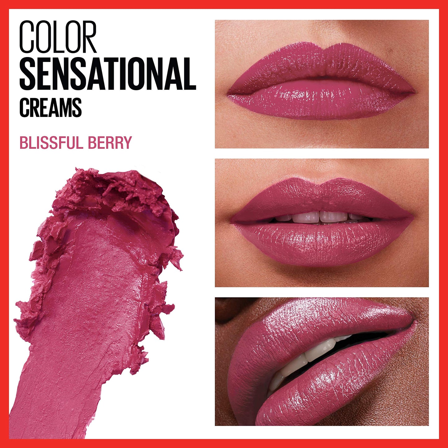 Maybelline ColorSensational Lip Color, Blissful Berry [410], 0.15 oz (Pack of 9)