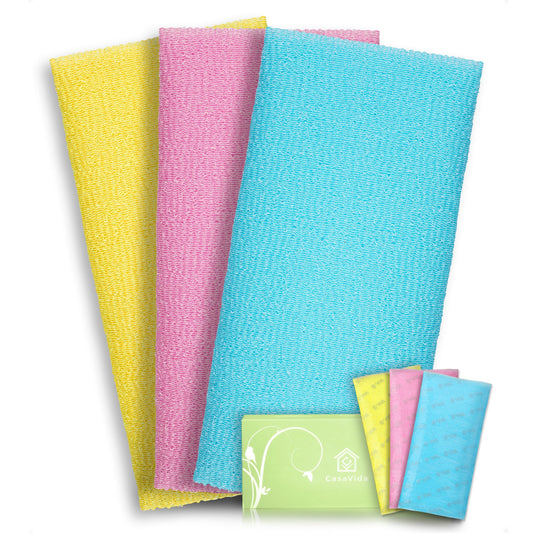 CASAVIDA Exfoliating Washcloth Back Scrubber for Shower Exfoliating Body Scrubber Japanese Beauty Washcloth African Net Sponge Bath Korean Loofah Beauty & Personal Care CASAVIDA