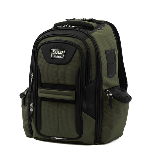 Travelpro Bold Lightweight Rugged Backpack, Fits up to 15.6 inch laptop and tablet sleeve, Olive/Black