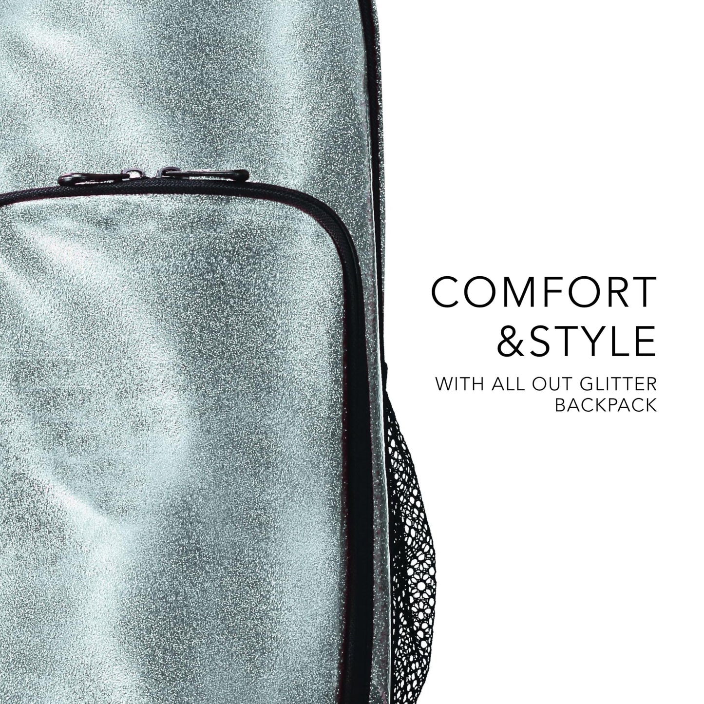 Augusta Sportswear All Out Glitter Backpack Silver Glitter/Black OS