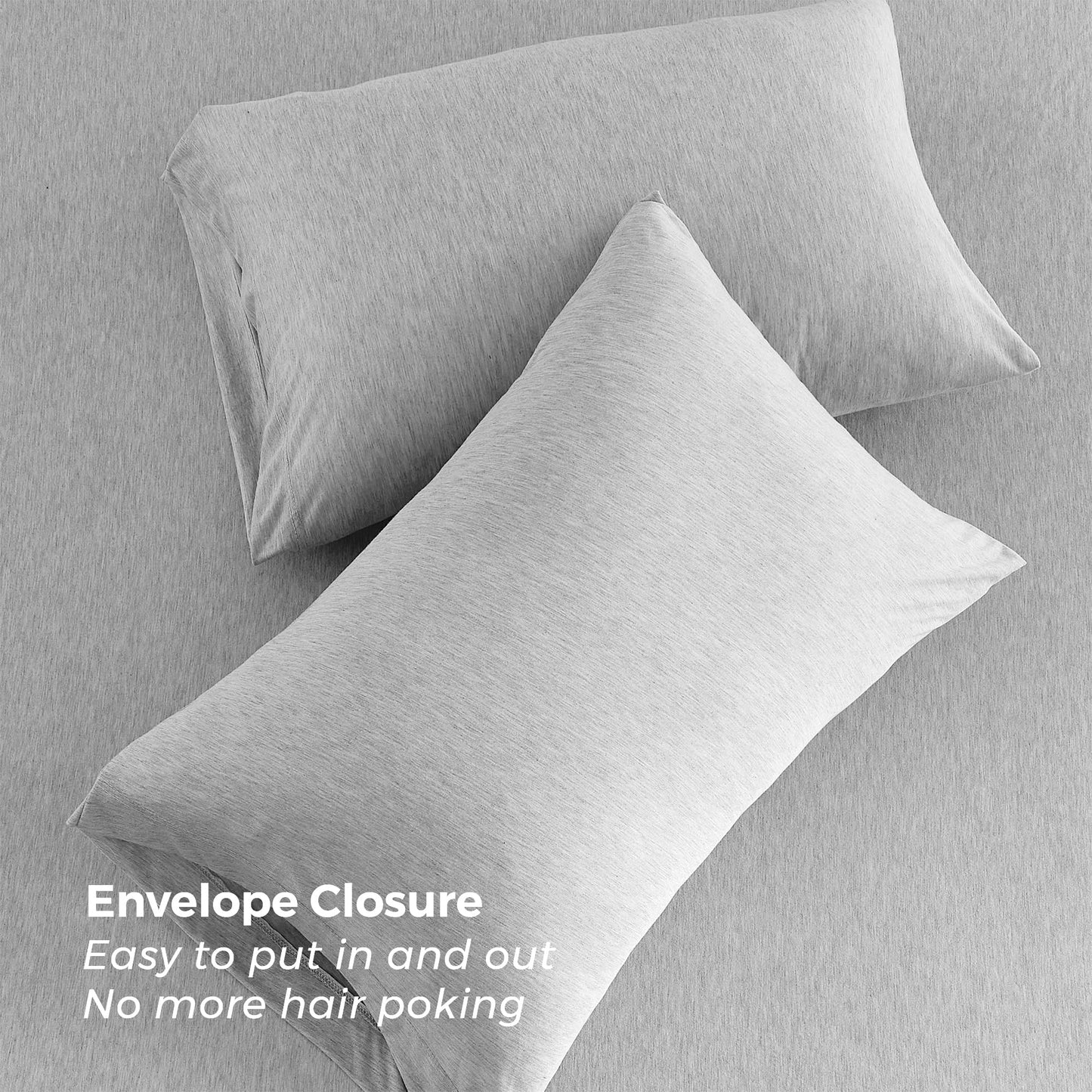 Pure Bedding Bed Sheets - King Sheet Set [6-Piece, Heather Light Grey] - Hotel Luxury 1800 Brushed Microfiber - Soft and Breathable - Deep Pocket