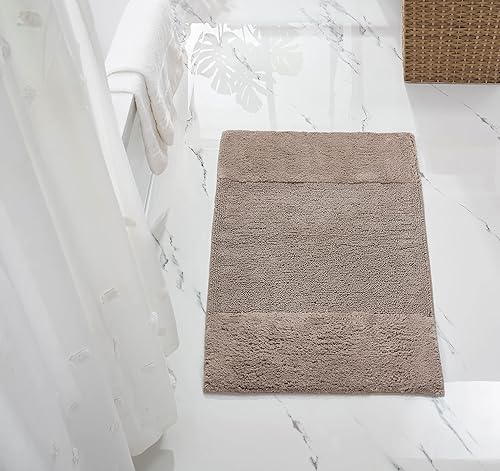 Better Trends Bathroom Rug 100% Cotton Non-Slip Washable Bath Mat, Soft & Absorbent Bath Rugs for Bath Room, Shower, Bathtub and Spa Floors 24" x 40"…