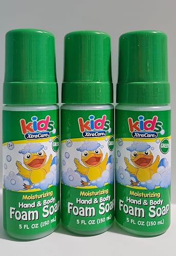 Foam soap moisturizing hand & body for kids 3+ -pack 3, 15 fl oz (5oz each)
