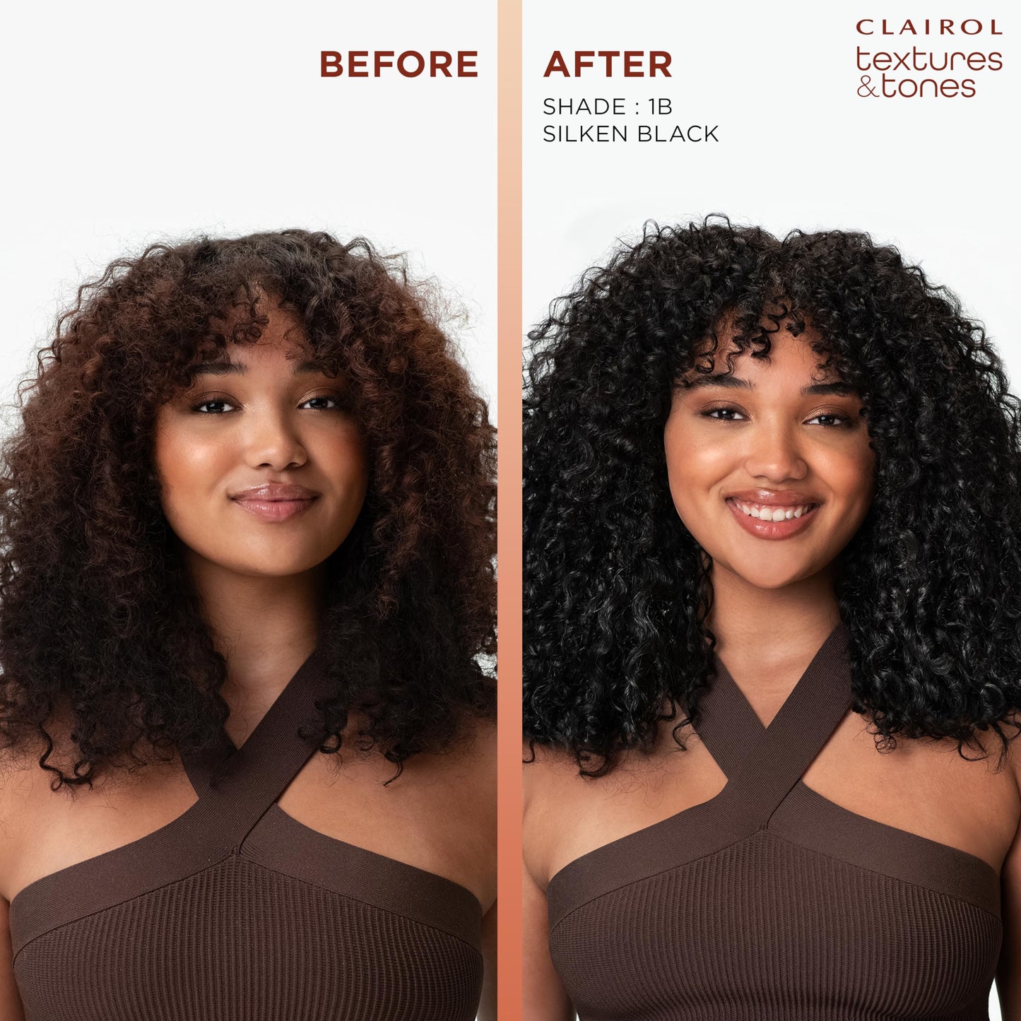 Clairol Textures & Tones Permanent Hair Dye, 1B Silken Black Hair Color | Ammonia-Free | Moisture-Rich Formula with Argan, and Olive Oil for Brilliant Beauty and Personal Care Clairol