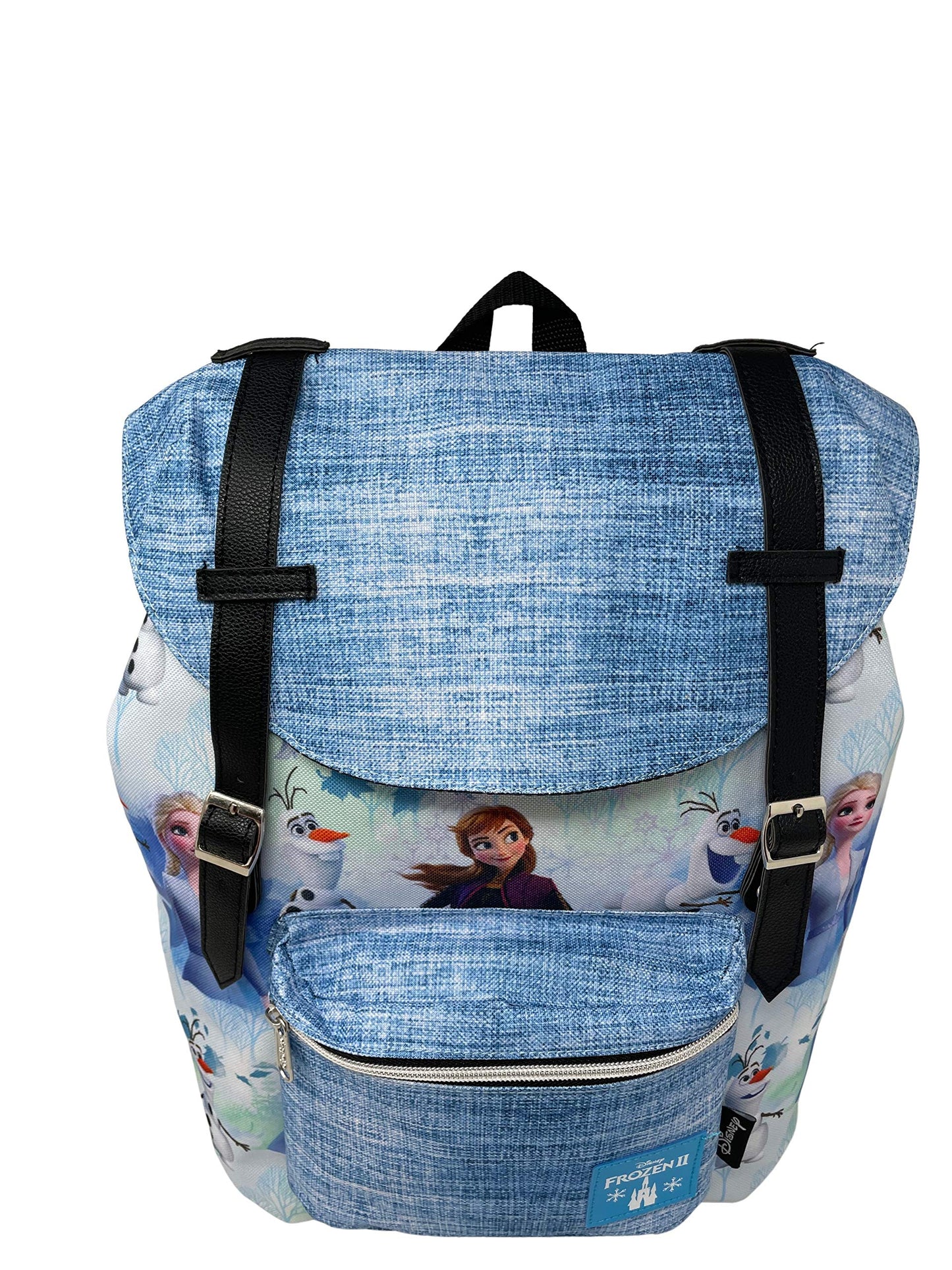 Limited KBNL Frozen 2 Allover Pattern Preppy Vintage Style 16 School Backpack Blue, Large, 20760