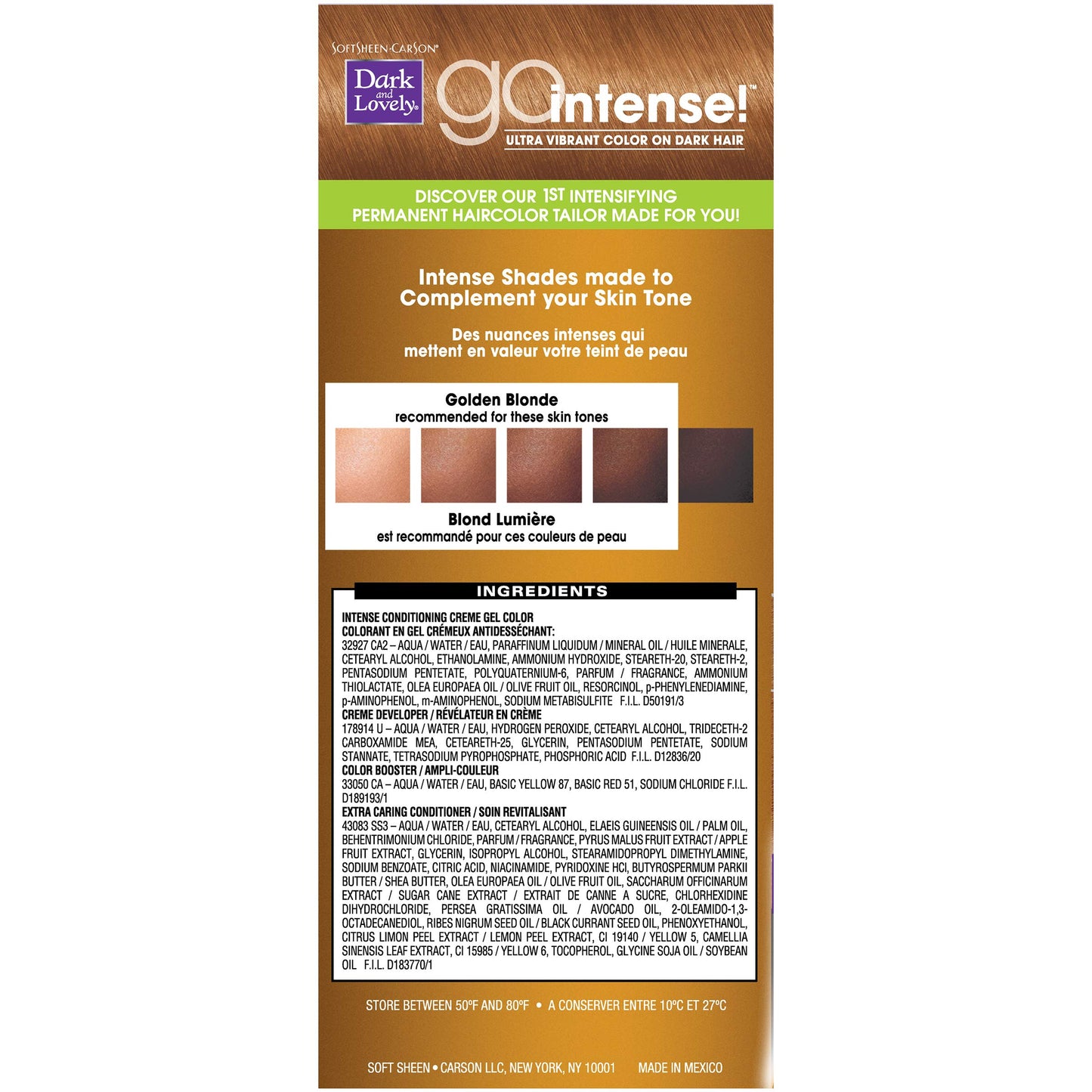 SoftSheen-Carson Dark and Lovely Go Intense Ultra Vibrant Color on Dark Hair, Golden Blonde 10 (Packaging May Vary)