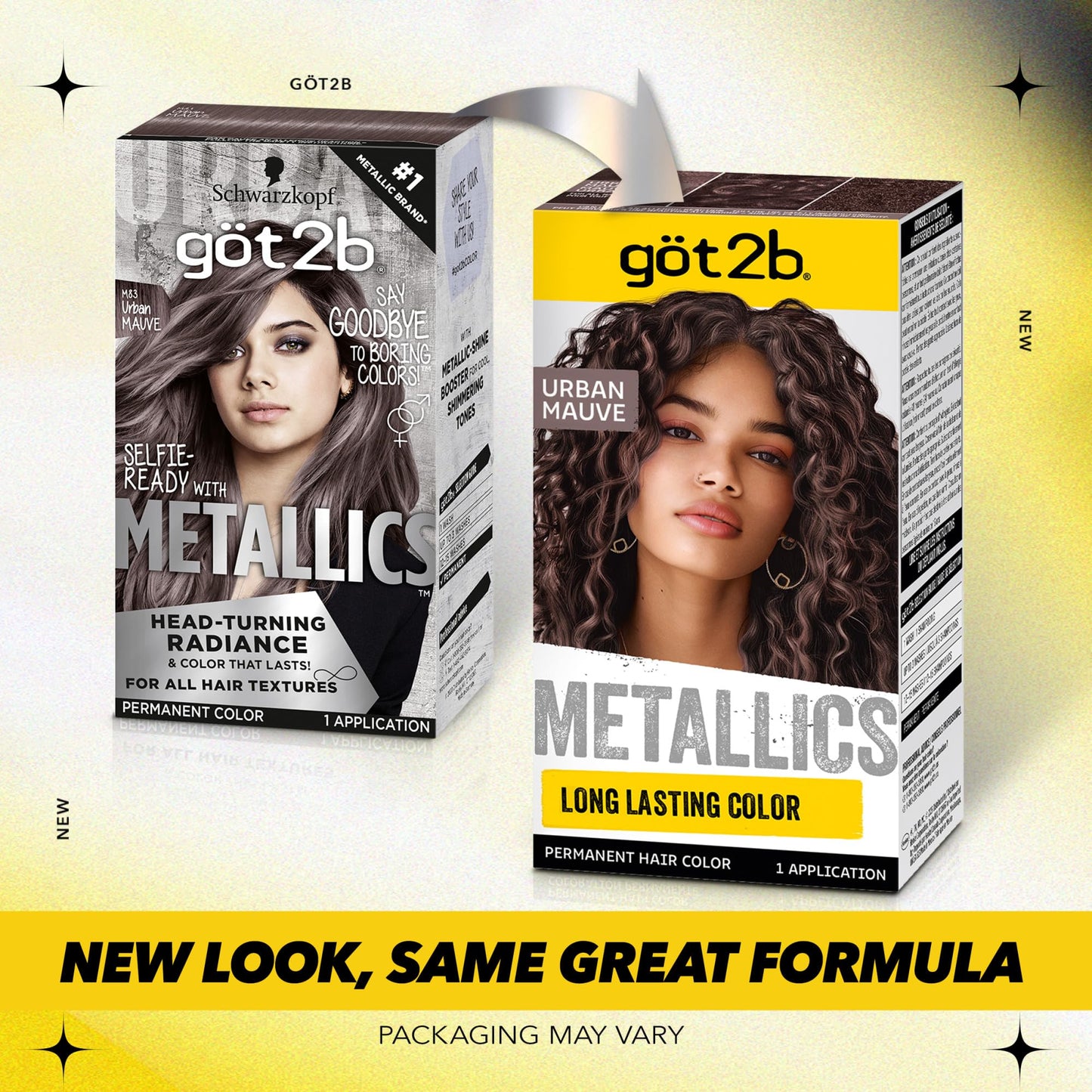 Schwarzkopf Got2b Metallics Permanent Hair Color, M83 Urban Mauve