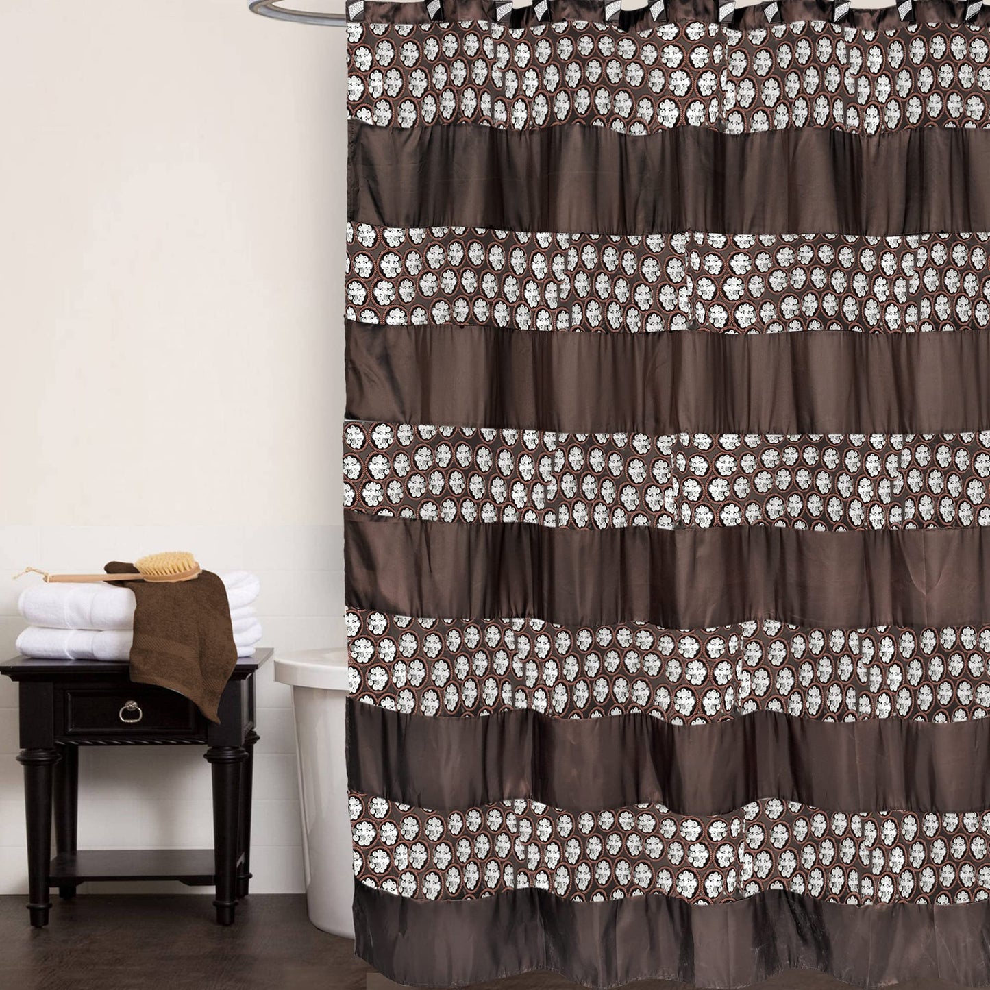 Popular Bath 839036 Sinatra Shower Curtain,Oil Rubbed Bronze,Shower-Curtains