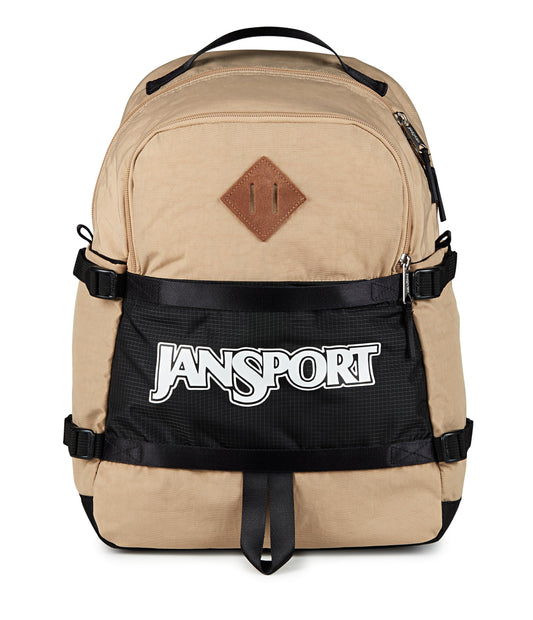 JanSport Small Seattle Pack - Compact Backpack with Main Compartment, Dual Water Bottle Pockets, and Padded Sleeve for 15-Inch Laptop, Travertine