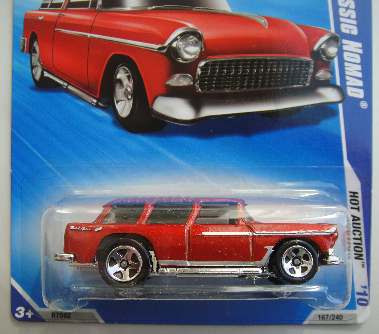 Hot Wheels 2010 HOT Auction 9/10, RED Classic Nomad 167/240