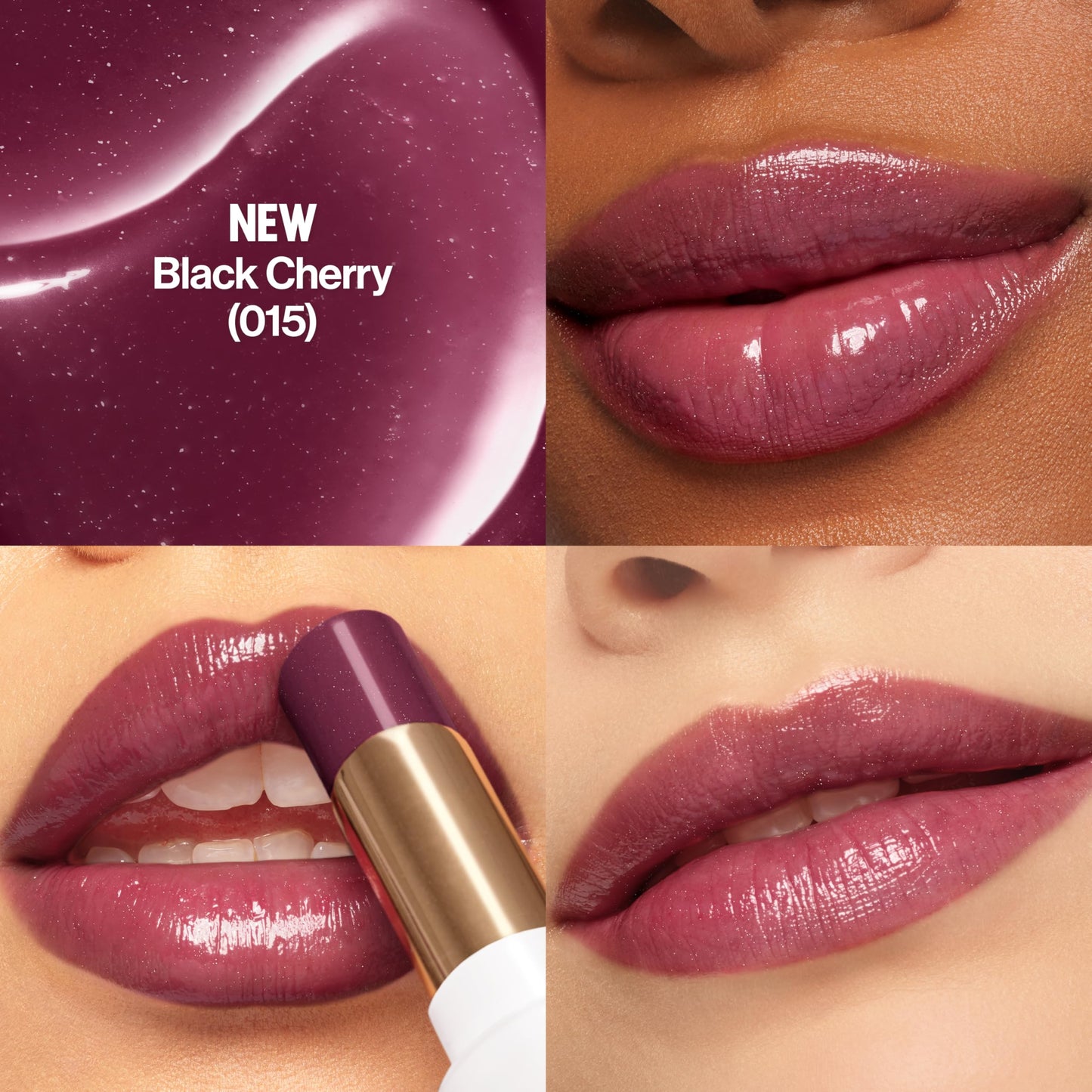 REVLON Super Lustrous Glass Shine Balm, Hydrating Tinted Lip Balm with Hyaluronic Acid, Aloe & Rose Quartz, Medium-Dark Plum Lipstick, NEW Shade, 015