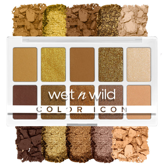 wet n wild Color Icon 10-Pan Eyeshadow Makeup Palette, Yellow Call Me Sunshine, Long Lasting, Shimmer, Metallic, Glittery, Matte, Rich Smooth Pigment