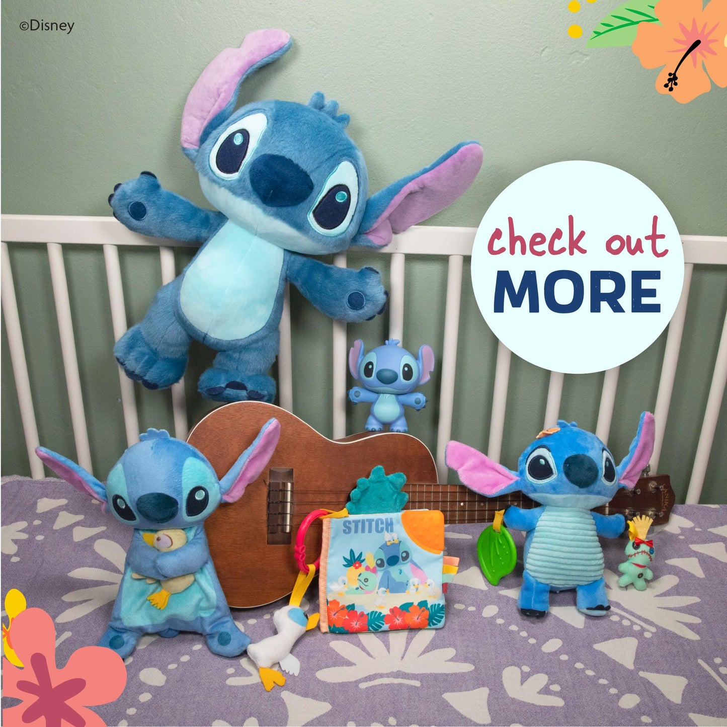 KIDS PREFERRED Disney Baby Lilo & Stitch - Stitch On The Go Activity Toy 12 Inches, Blue