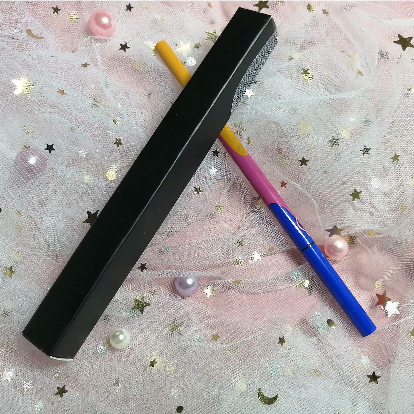 ANZKA 50 Pcs Eyeliner Packaging Boxes, 5.7x0.63x0.63 Inch Twist Pen Wrapping Box, Black Matte Cuticle Oil Pen Package Boxes