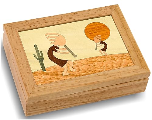 MarqArt Kokopelli Wood Art Trinket, Jewelry Box & Gift - Handmade USA - Unmatched Quality - Unique, No Two are the Same - Original Work of Wood-Art.…