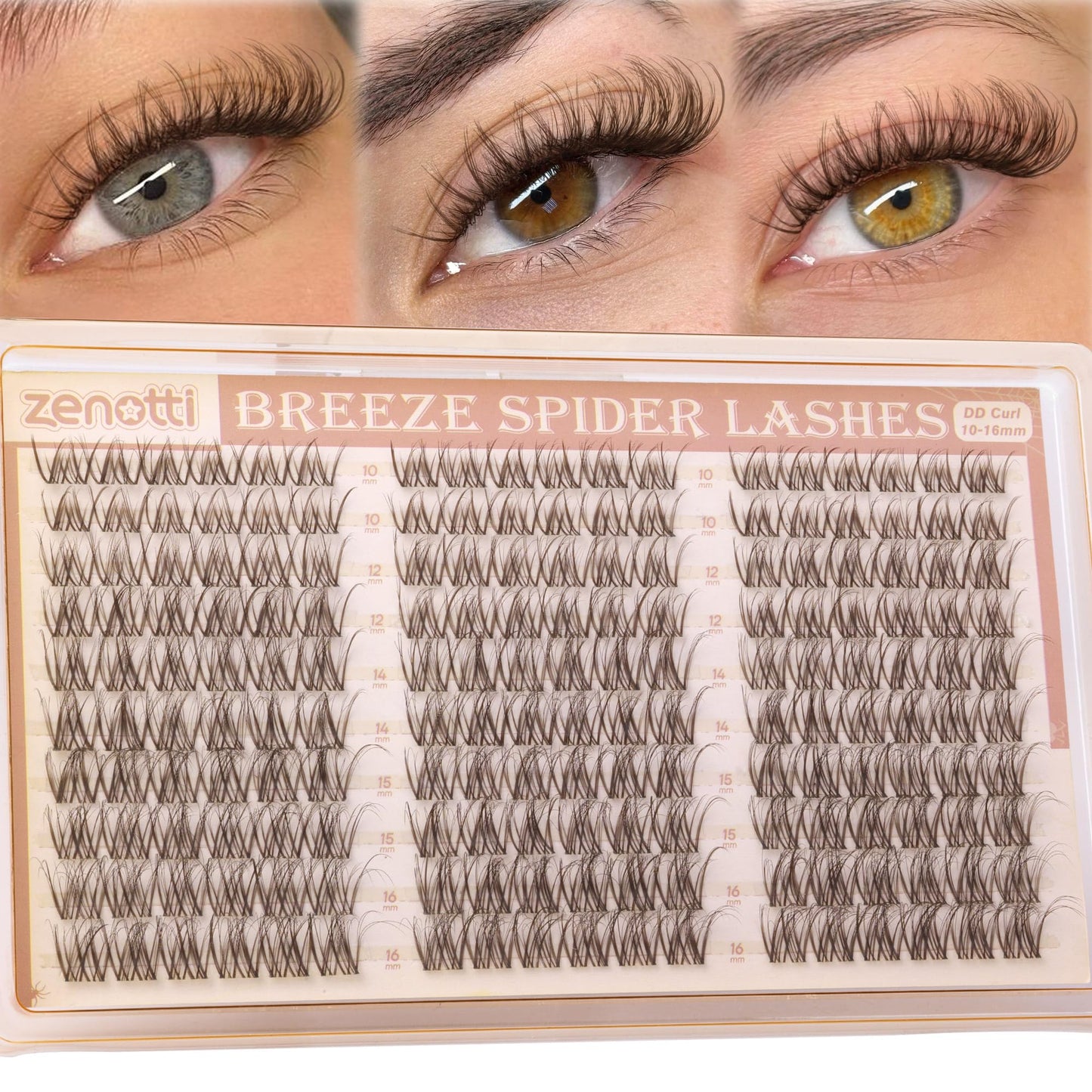 Brown Lash Clusters Breeze Spider Eyelash Clusters DD Curl Brown Wispy Cluster Eyelash Extensions Natural Spider Lashes Cluster with Invisible Band Beauty and Personal Care zenotti Default Title