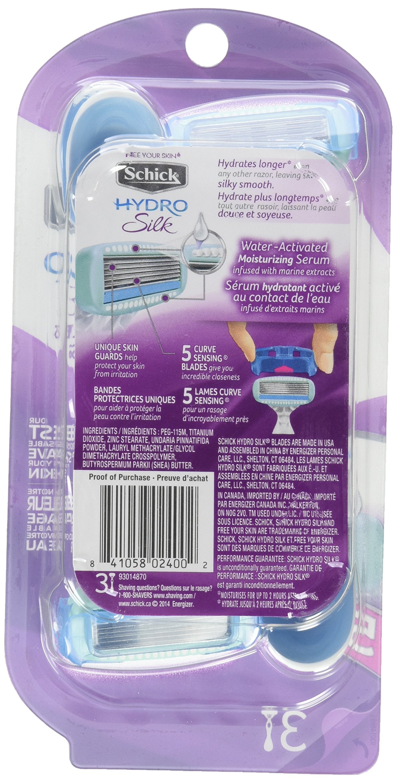 Schick Hydro Silk Disposable Razors for Women, 3 Count
