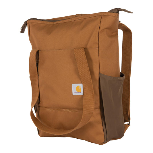 Carhartt Classic Convertible Backpack Tote, Durable Water Repellent Material W/ 17" Laptop Sleeve, Carhartt Brown