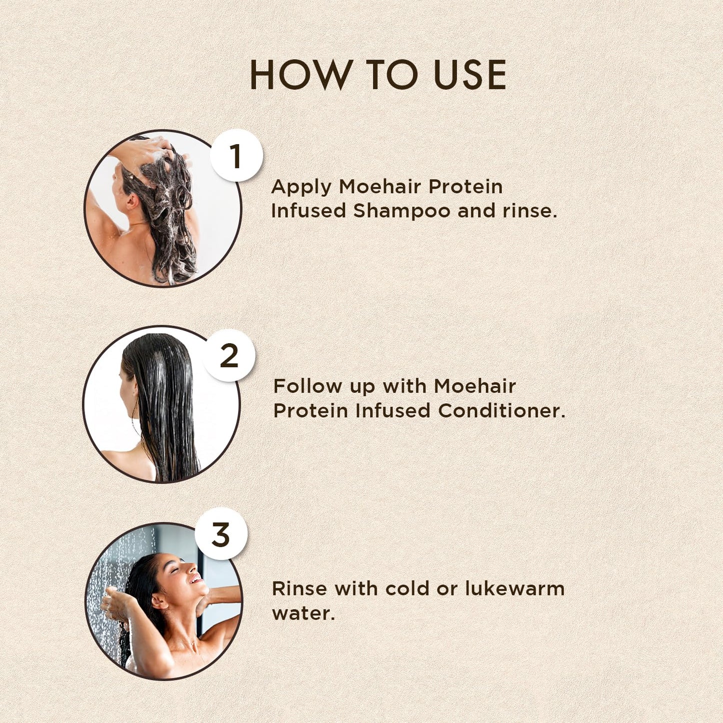 MOEHAIR Protein Infused Shampoo and Conditioner Set for Dry & Damaged Hair | Strengthens Hair Fiber | Sulfate & Paraben Free | Adds Shine, Softens