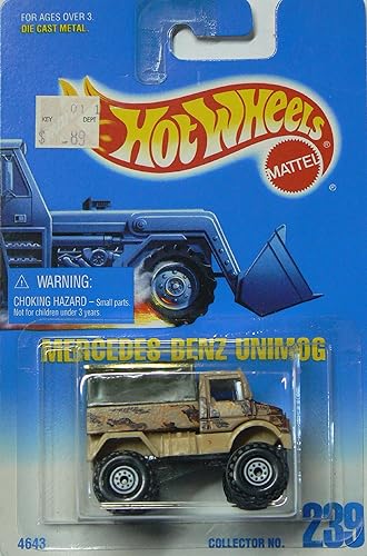 Hot Wheels Mercedes Benz Unimog with White Construction Wheels #239 on Blue and White Card Variation
