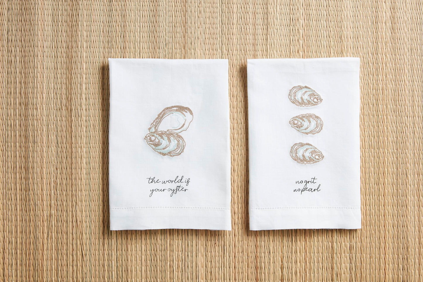 Mud Pie No Oyster Embroidery Towel; 21" x 14"