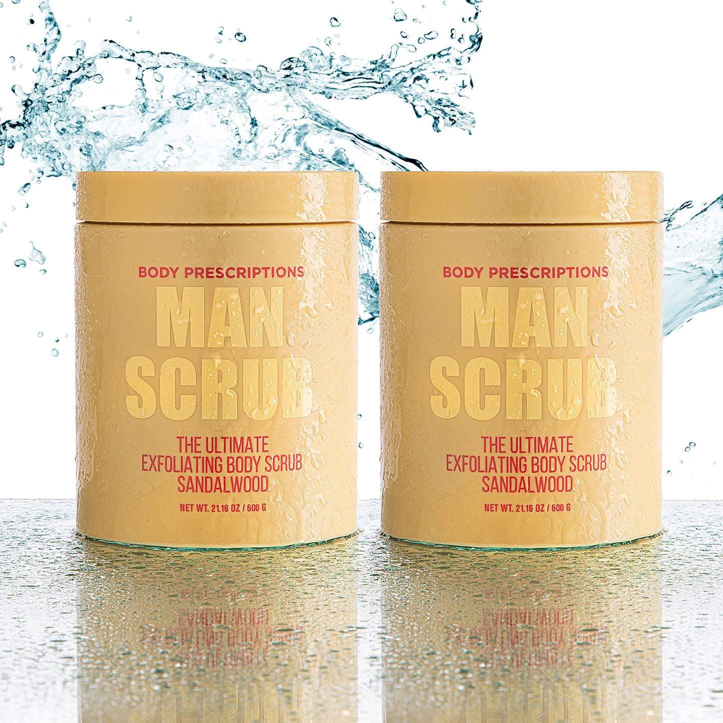 Body Prescriptions Men’s Exfoliating Body Scrub - Ultimate Skin Cleansing Wash in Jar with Twist-Top Lid, For All Skin Types, 21 Ounce (Pack of 2)