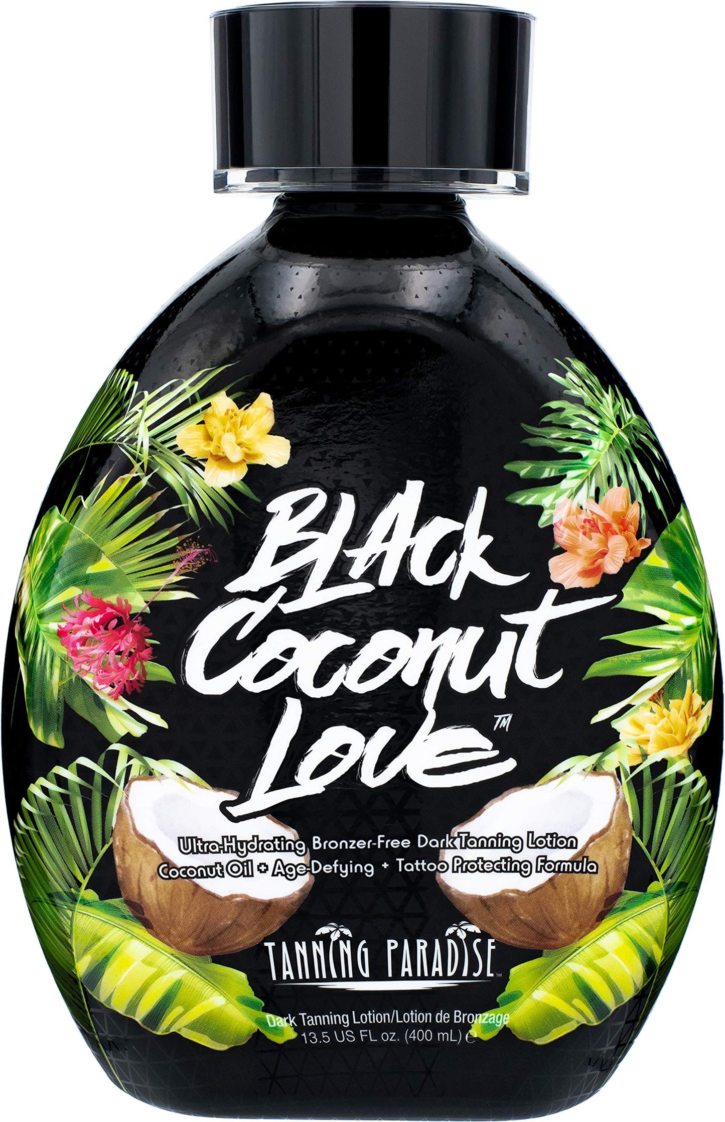 Tanning Paradise Black Coconut Love Tanning Lotion | Coconut Oil | Age-Defying | Tattoo Protecting Formula | Ultra Hydrating Dark Tanning Lotion