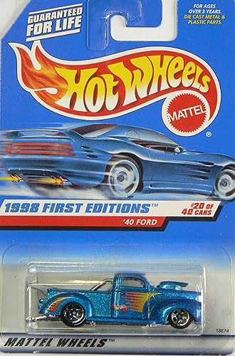 Hot Wheels - 1998 First Editions - 1940 Ford Pickup - Die Cast - #20 of 40 Cars - Blue Metallic Paint - Collector #654 - Limited Edition…