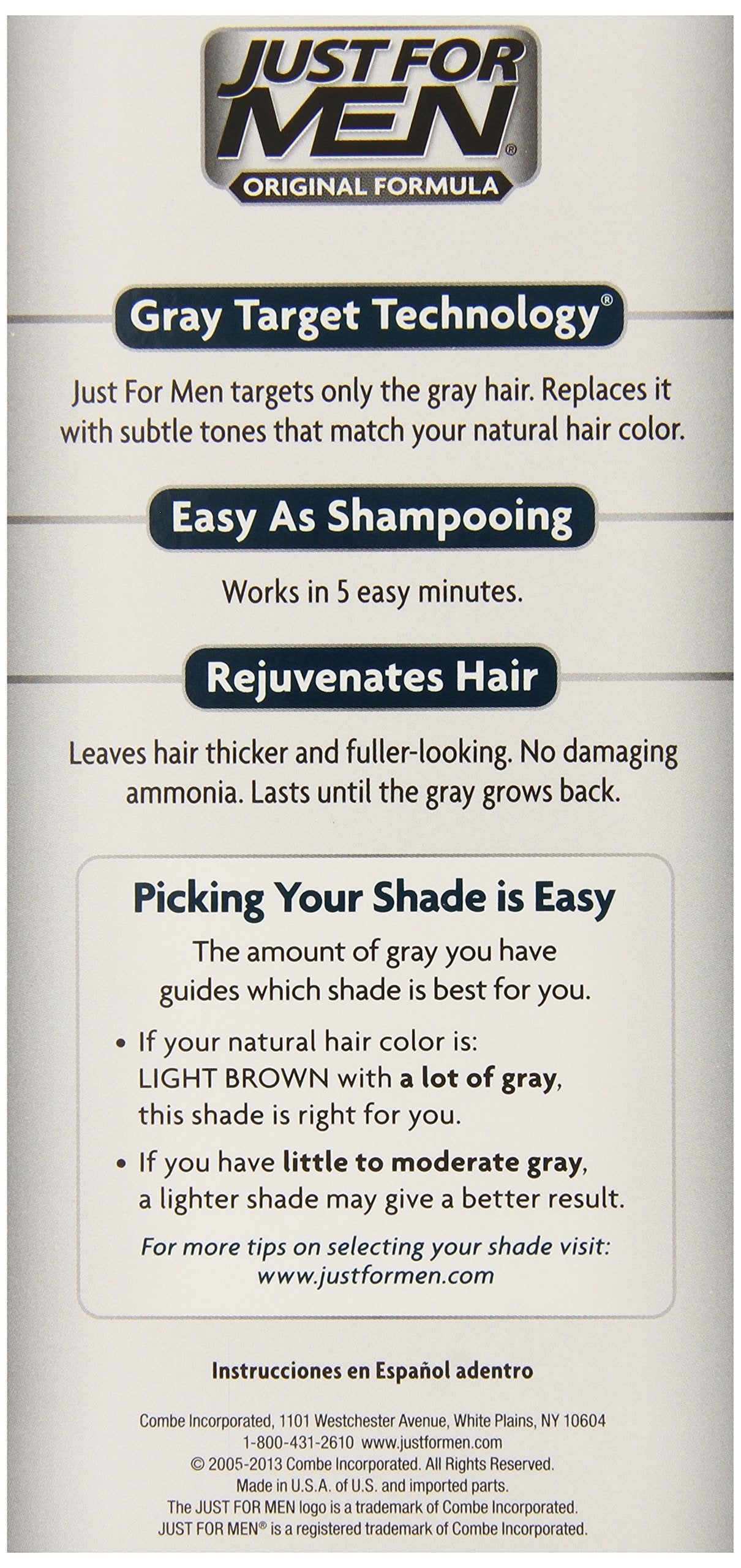 Just For Men Original Formula Men's Hair Color, Light Brown
