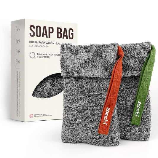 ZOMCHI Soap Saver Bags for Bar Soap, 2 Pack, Deep Texture Grey Beauty and Personal Care ZOMCHI Default Title
