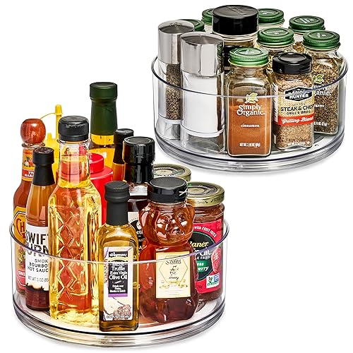 Sorbus 9 Inch Clear Lazy Susan Organizer, Turntable Organizer for Spice Organization for Cabinet, Lazy Susan Turntable for Kitchen, Home, Office…