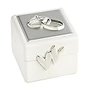 Elegance Wedding Ring Box with Double Rings,Silver
