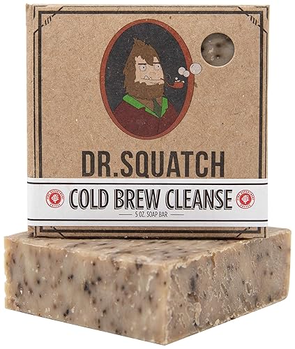 Dr. Squatch Cold Brew Cleanse Coffee Soap Bar - Blend of Shea Butter, Salt, Kaoilin Clay, and Some Top Notch Coffee Beans - Organic Handmade in USA