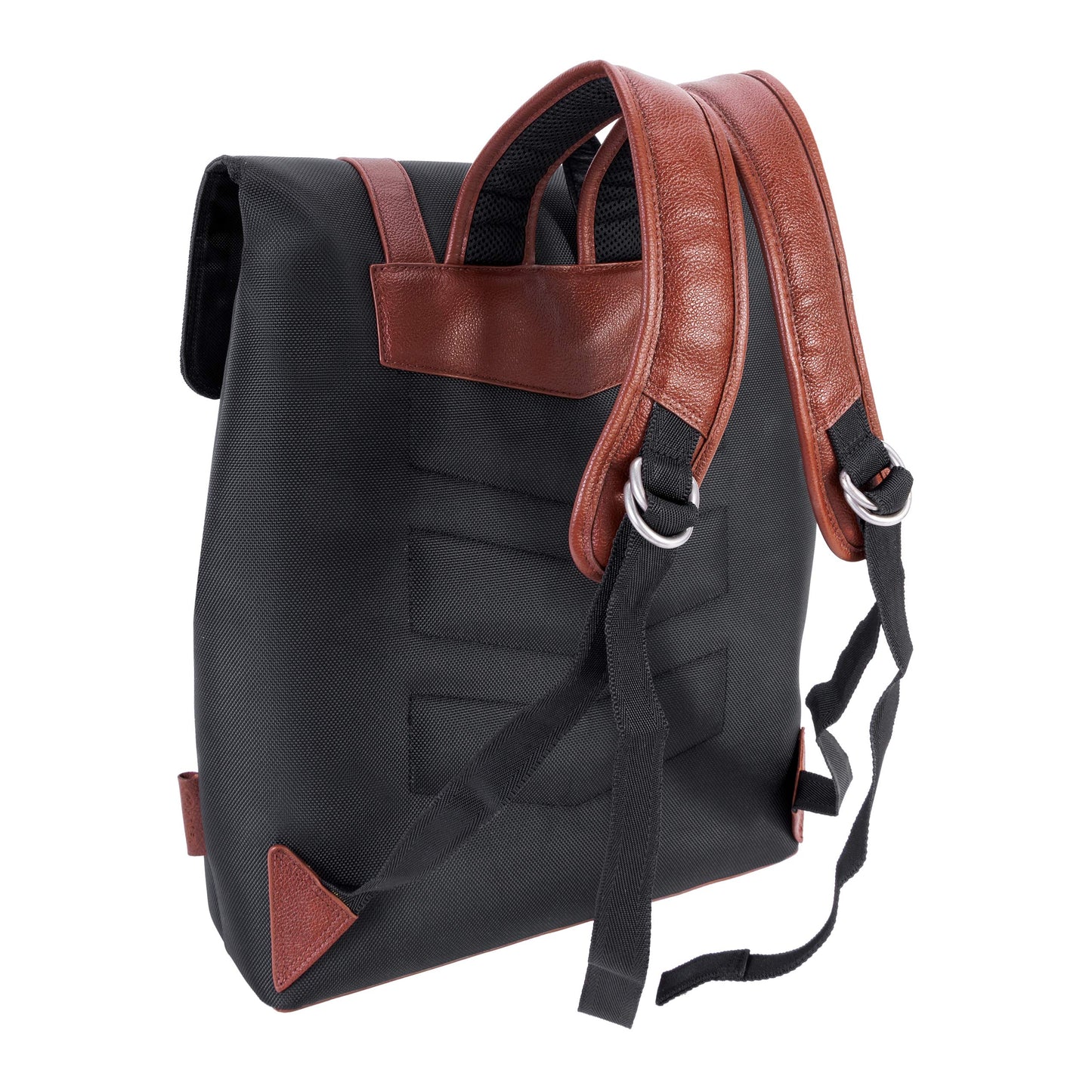 McKleinUSA Element, 1680D Ballistic Nylon with Leather Trim, 17" Nylon, Two-Tone, Flap-Over, Laptop & Tablet Backpack, Black (78475)