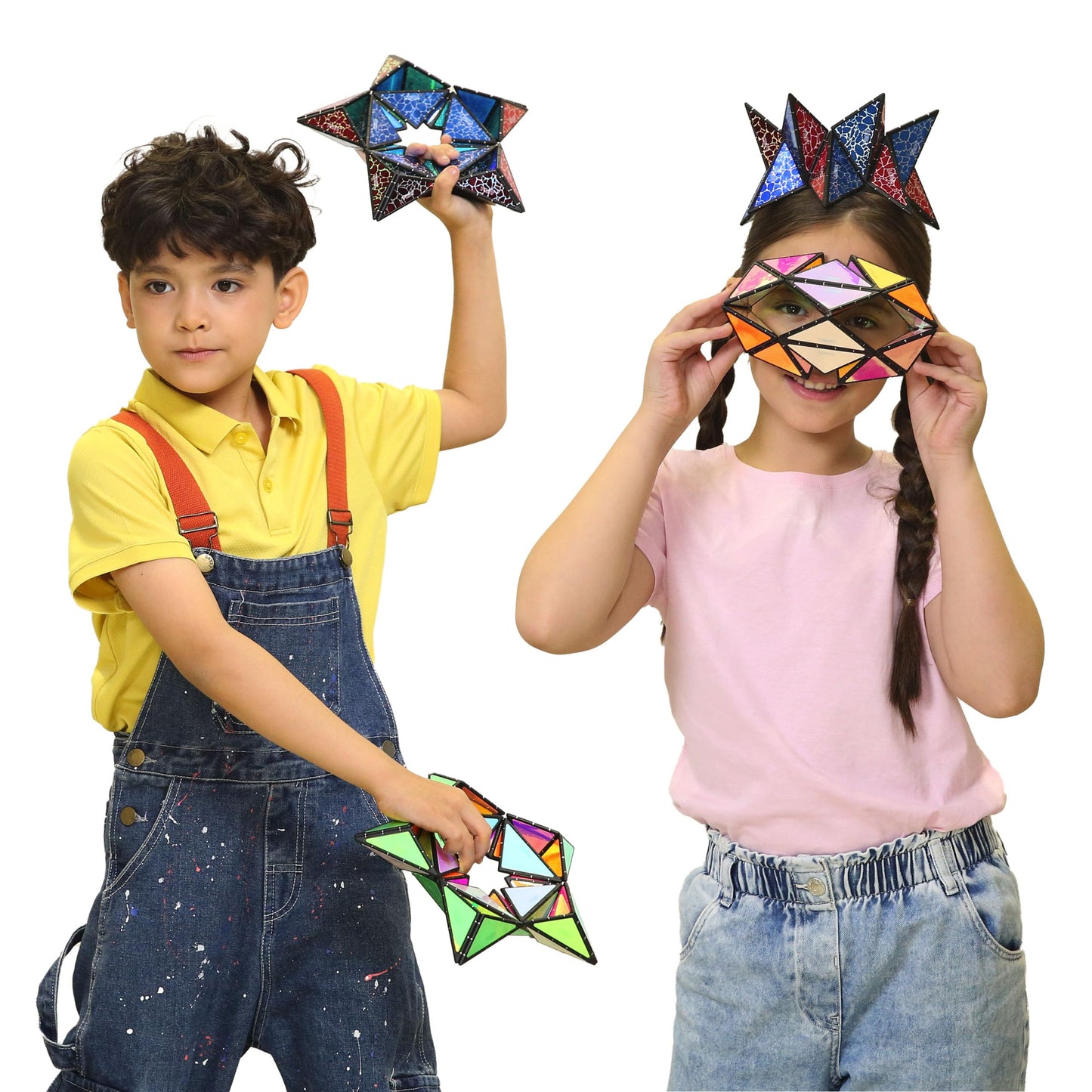 TOSY Magnet Pyramid Glow – 12pc Cube with 243 Rare Earth Magnets, Transforms into 1B+ Shapes, Glowing STEM/STEAM Creative Puzzle Toy