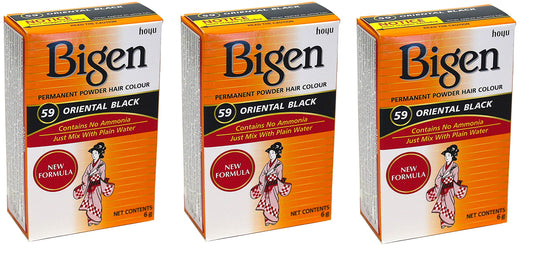 Bigen Permanent Powder Hair Color 59 Oriental Black 1 ea (Pack of 3)