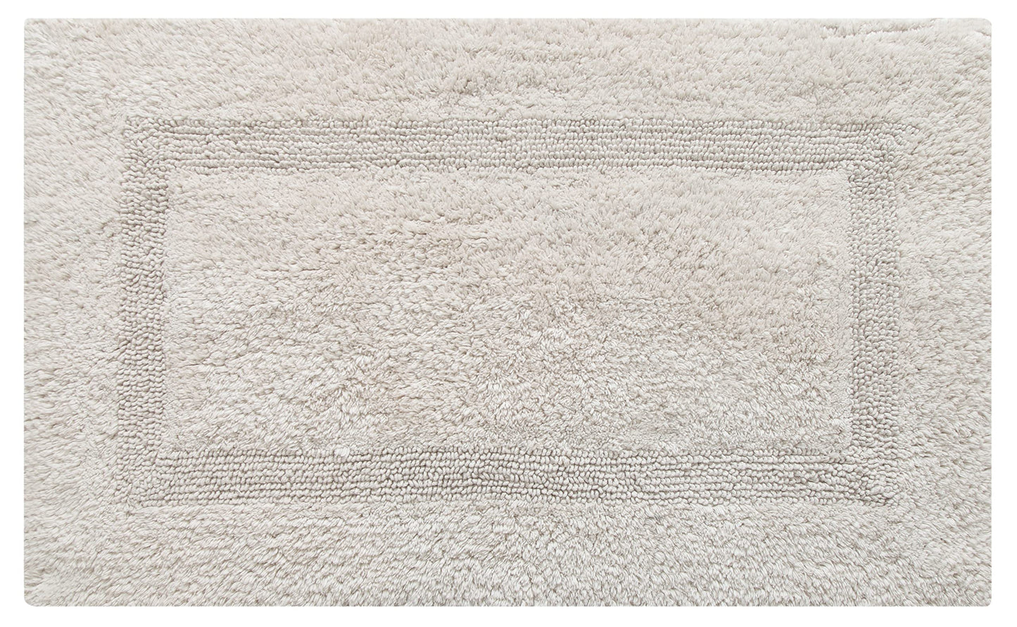 Fabstyles 100% Cotton Luxury Reversible Bath Rug | Ultra Absorbent Machine Washable Mat for Bathrooms/Showers, 20"x32" Linen
