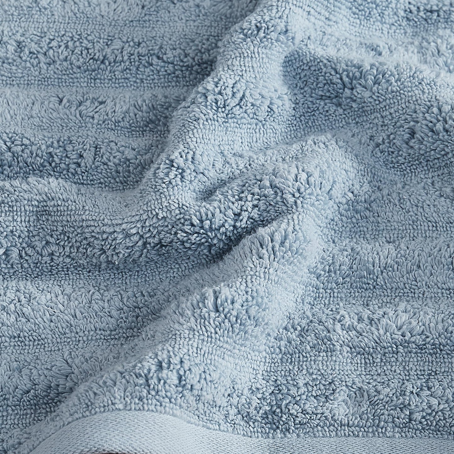 Christian Siriano NY Textured Zero Twist Light Blue 6 Piece Towel Set, Solid Color Themed, Oeko-TEX Certified Confidence
